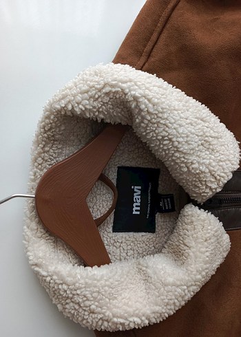 Kürk yaka süet Mont - Görsel 5