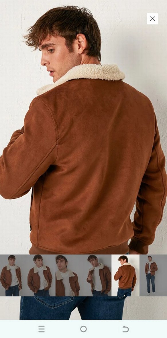 Kürk yaka süet Mont - Görsel 2