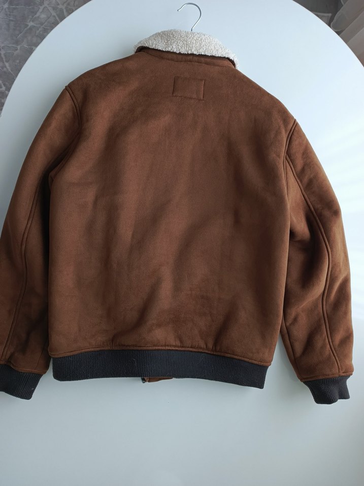 Kürk yaka süet Mont - Görsel 4