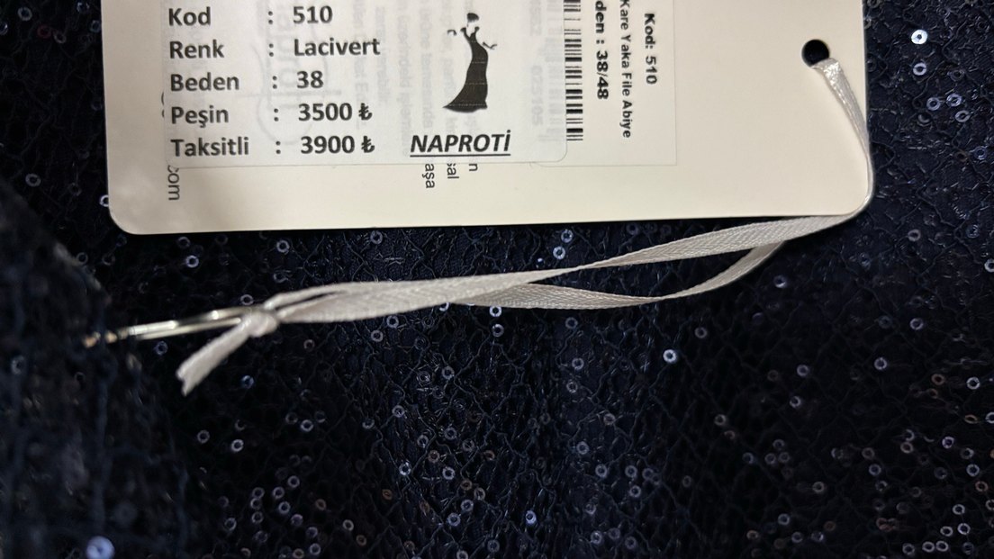 Siyah Payetli Uzun Kollu Abiye Elbise - Görsel 2