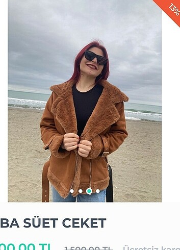 s Beden Taba renkli süet ceket 
