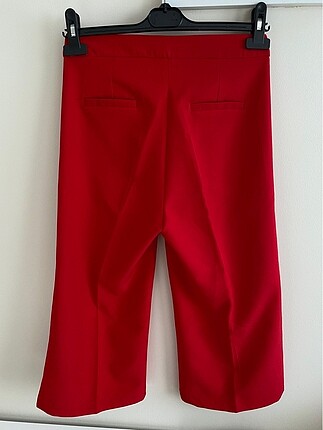 s Beden kırmızı Renk Kısa paça bol kumaş pantolon