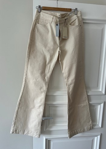 Bej Kadın ispanyol Paça Pantolon