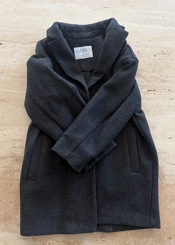 Düğmeli Gri Midi Hamile Kaban - Görsel 3