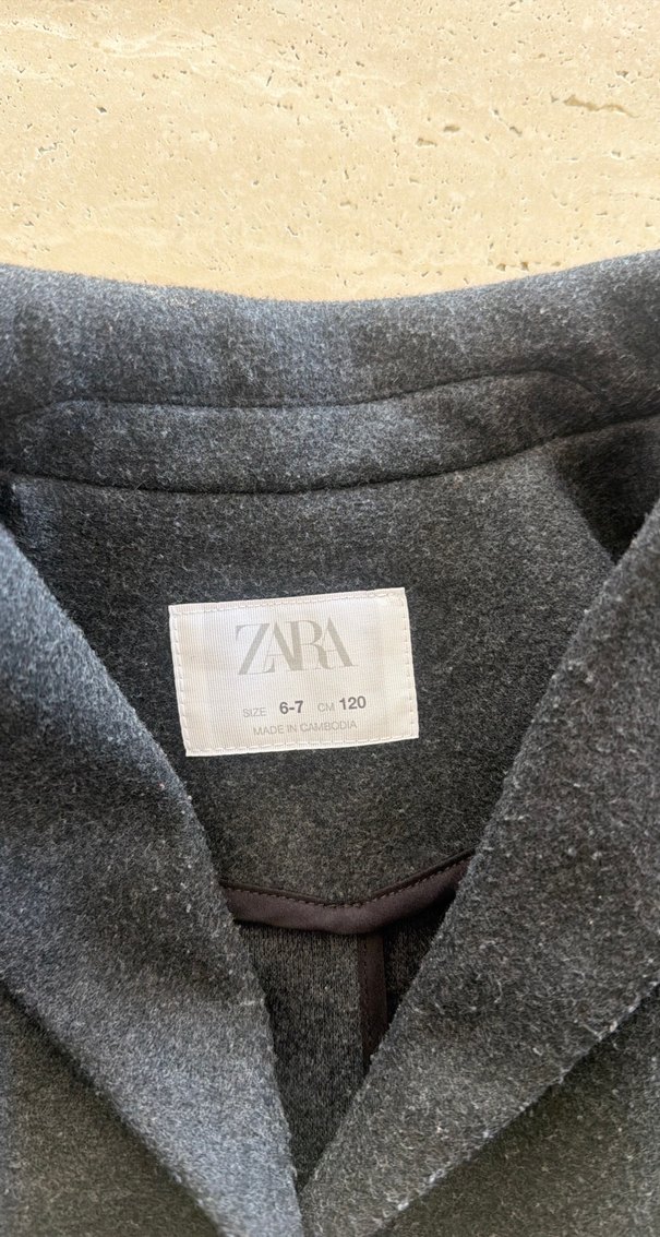 Düğmeli Gri Midi Hamile Kaban - Görsel 2