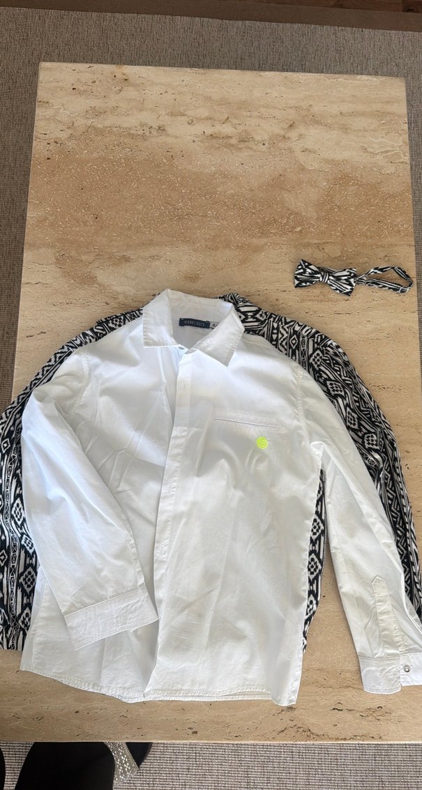 Erkek Çocuk Siyah Düğmeli Yelek, ceket , gömlek , papyon - Görsel 4