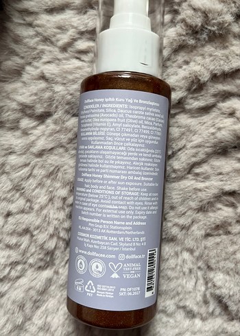 DOLLFACE SIFIR IŞILTILI BRONZLASTİRİCİ - Görsel 5