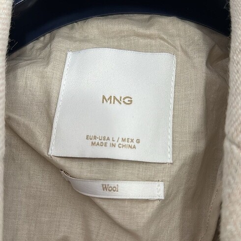 l Beden Mango Tek Düğmeli Bej Yün Blazer Ceket