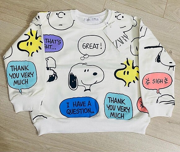 18-24 Ay Beden ZARA Marka Unisex Snoopy Takım