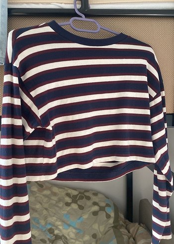 Çizgili Uzun Kollu Bluz - Görsel 2