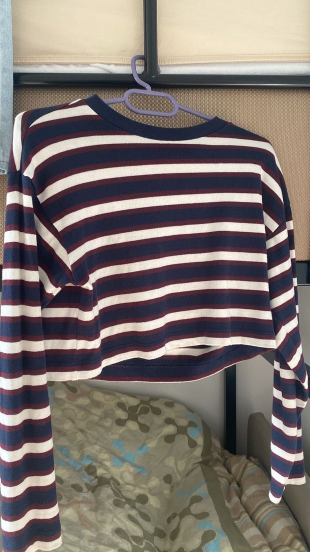 Çizgili Uzun Kollu Bluz - Görsel 2