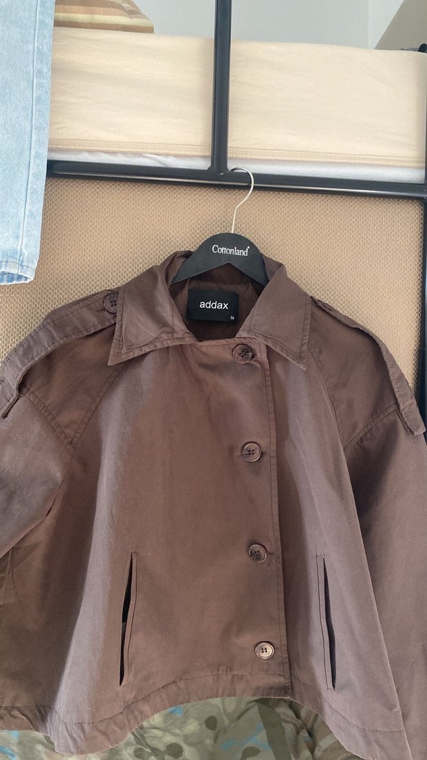 Düğmeli Kahverengi trenç - Görsel 2