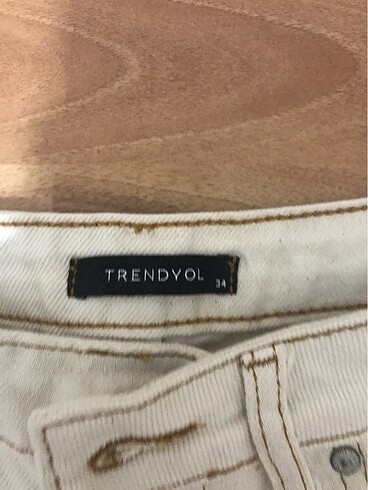 34 Beden beyaz Renk Bej kot pantolon
