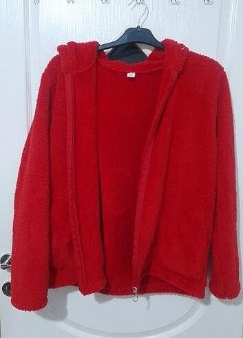 xxl Beden kırmızı Renk Peluş ceket