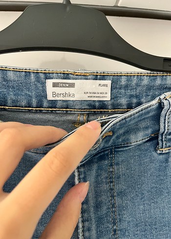 38 Beden mavi Renk Açık kot rengi İspanyol paça jean