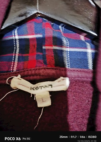 l Beden Bordo Kapüşonlu Fermuarlı Sweatshirt