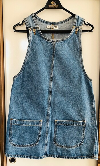 salopet denim elbise