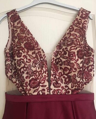 38 Beden bordo Renk Abiye elbise
