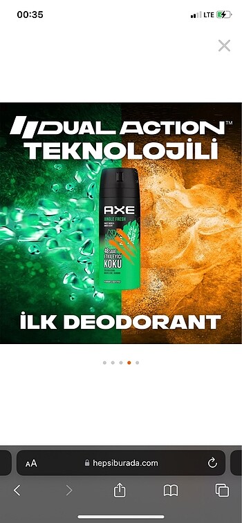  Beden Axe Erkek Sprey Deodorant Jungle Fresh 150 Ml + Clear Men Saç Ba