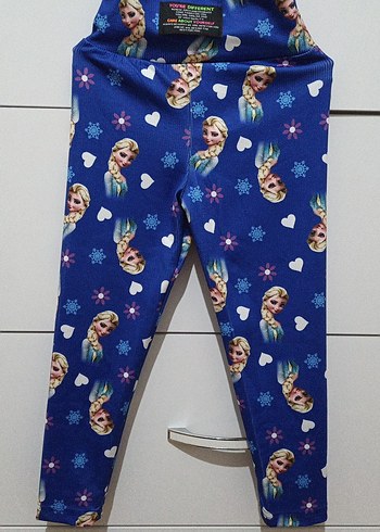 Kız Çocuk Mavi Baskılı Tayt - Görsel 5