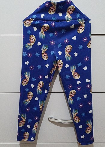 Kız Çocuk Mavi Baskılı Tayt - Görsel 3