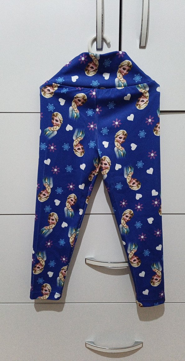 Kız Çocuk Mavi Baskılı Tayt - Görsel 3