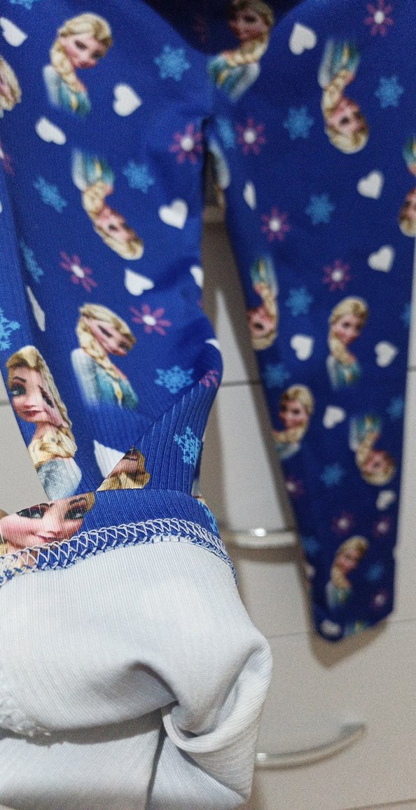 Kız Çocuk Mavi Baskılı Tayt - Görsel 4