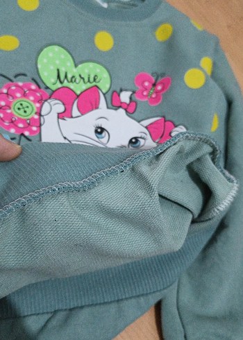 Kız Çocuk Yeşil Baskılı Sweatshirt ve Eşofman Takımı - Görsel 6