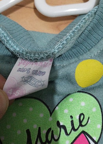 Kız Çocuk Yeşil Baskılı Sweatshirt ve Eşofman Takımı - Görsel 4