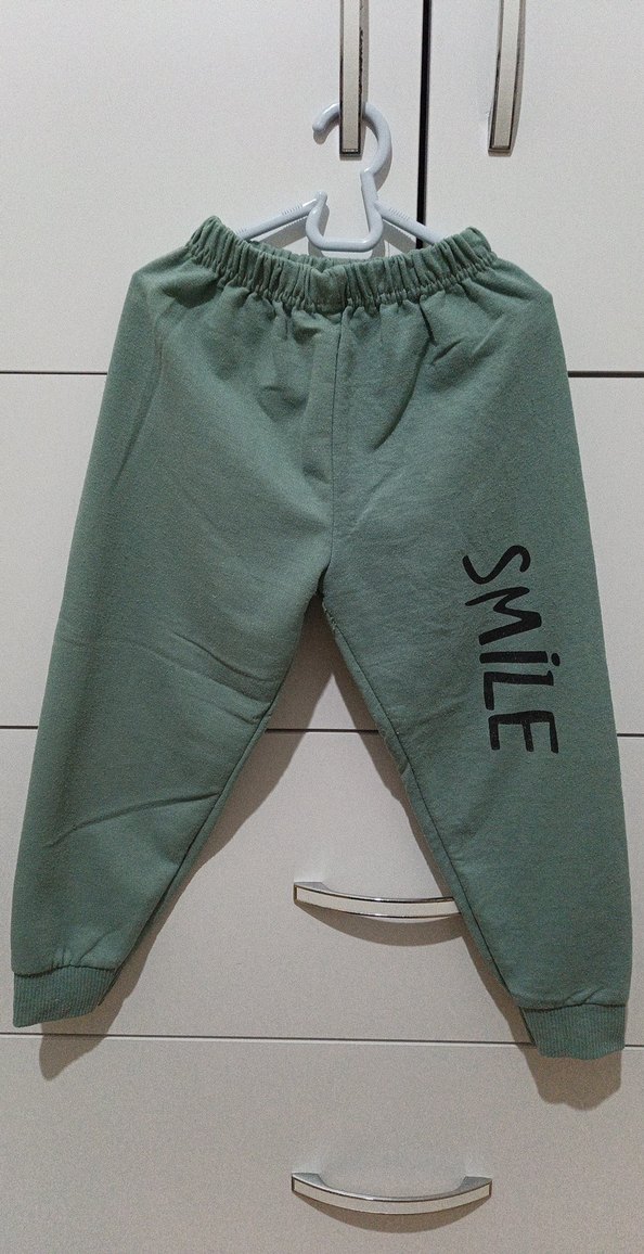 Kız Çocuk Yeşil Baskılı Sweatshirt ve Eşofman Takımı - Görsel 5