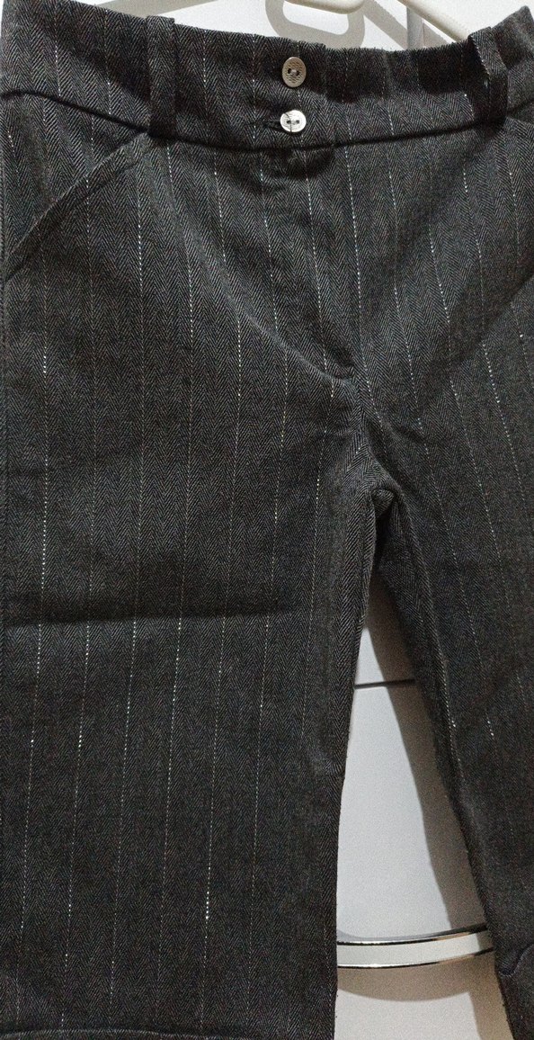 Gri Düğmeli Pantolon - Görsel 2