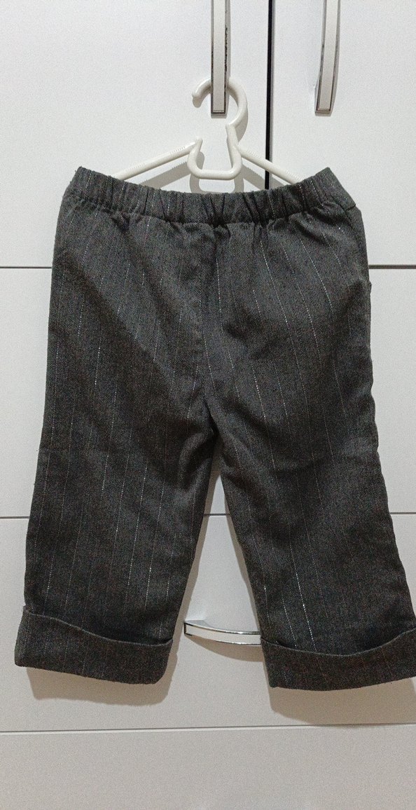 Gri Düğmeli Pantolon - Görsel 4