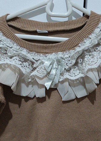 Kahverengi Fitilli Kız Çocuk Takım - Görsel 4