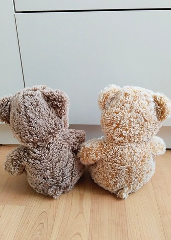 Beden Renk Kahverengi ve Bej Peluş Ayılar (30 cm)