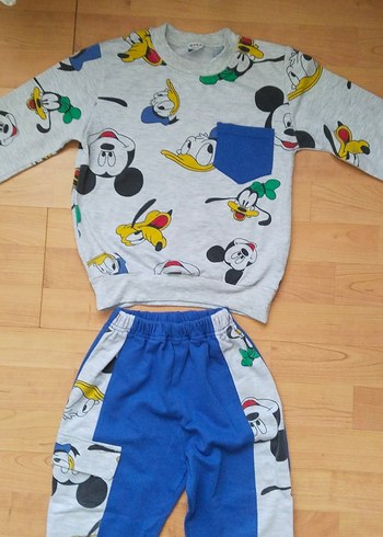 5 Yaş Beden mavi Renk Mickey Baskılı Erkek Çocuk Takım