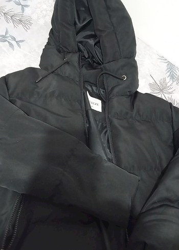 fermuarli Siyah Kadın Kışlık Mont - Görsel 2