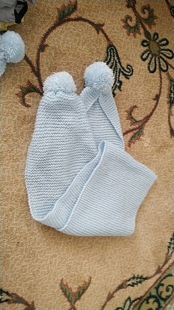 6-12 Ay, 18 cm Beden mavi Renk Atki sapka