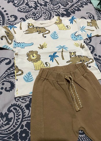 Baskılı Uzun Kollu Erkek Bebek Takımı - Görsel 2