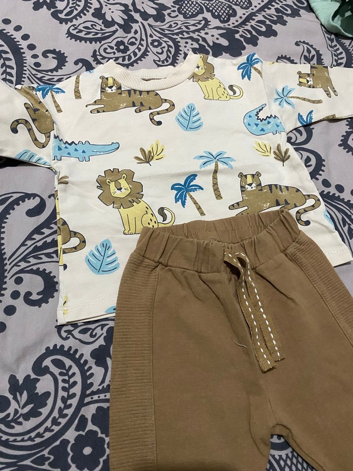 Baskılı Uzun Kollu Erkek Bebek Takımı - Görsel 2