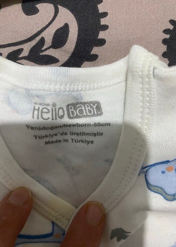 Uzun Kollu Baskılı Bebek Tulum ve Şapka - Görsel 2