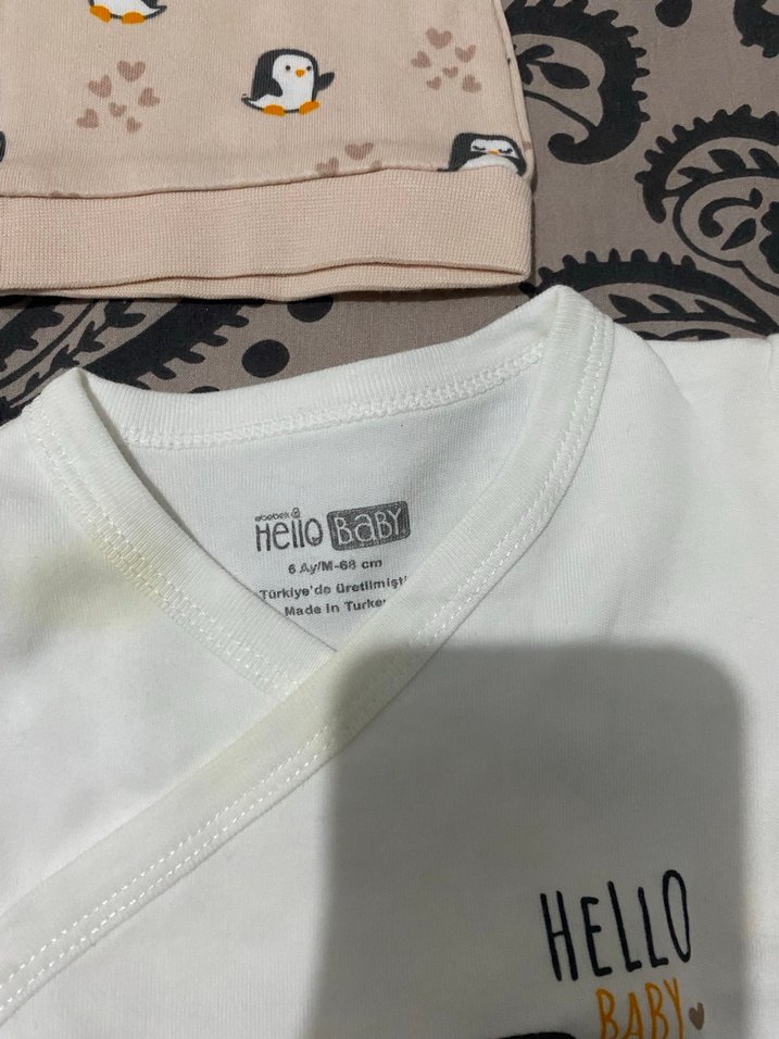 Bebek Erkek Örme 3'lü Takım Beyaz Gri - Görsel 2