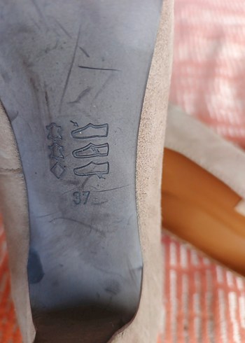 Bej Süet Kadın Topuklu Stiletto - Görsel 5