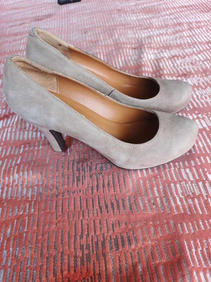 Bej Süet Kadın Topuklu Stiletto - Görsel 2