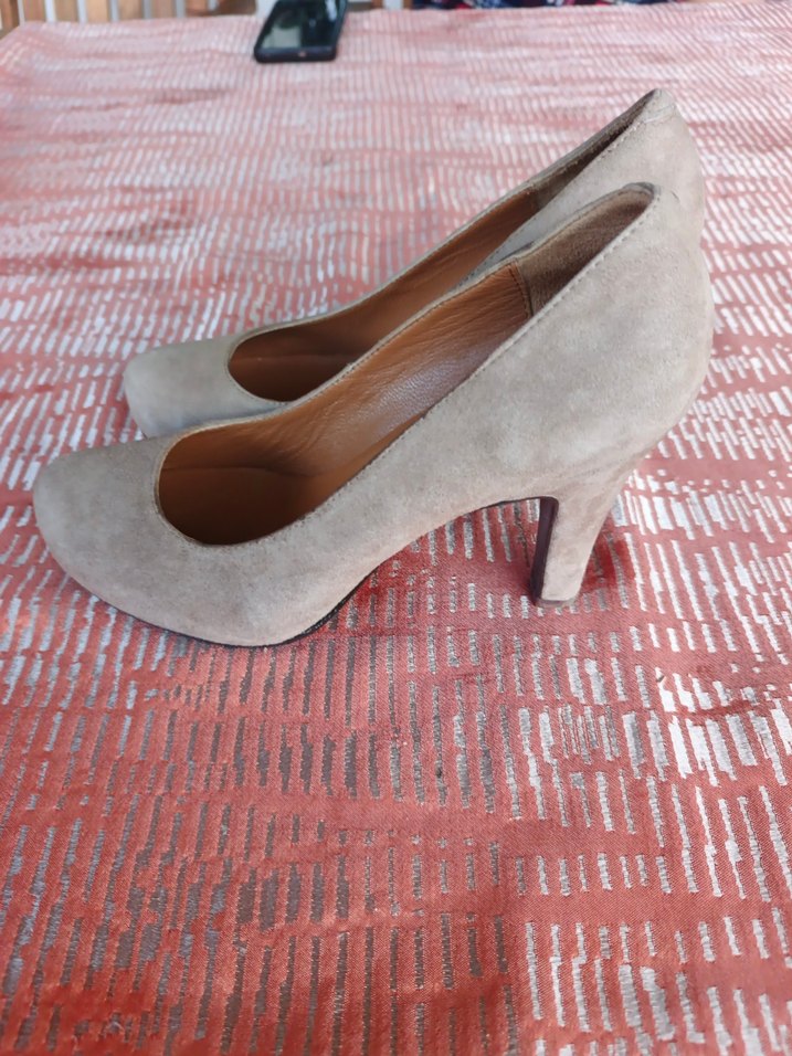 Bej Süet Kadın Topuklu Stiletto - Görsel 4