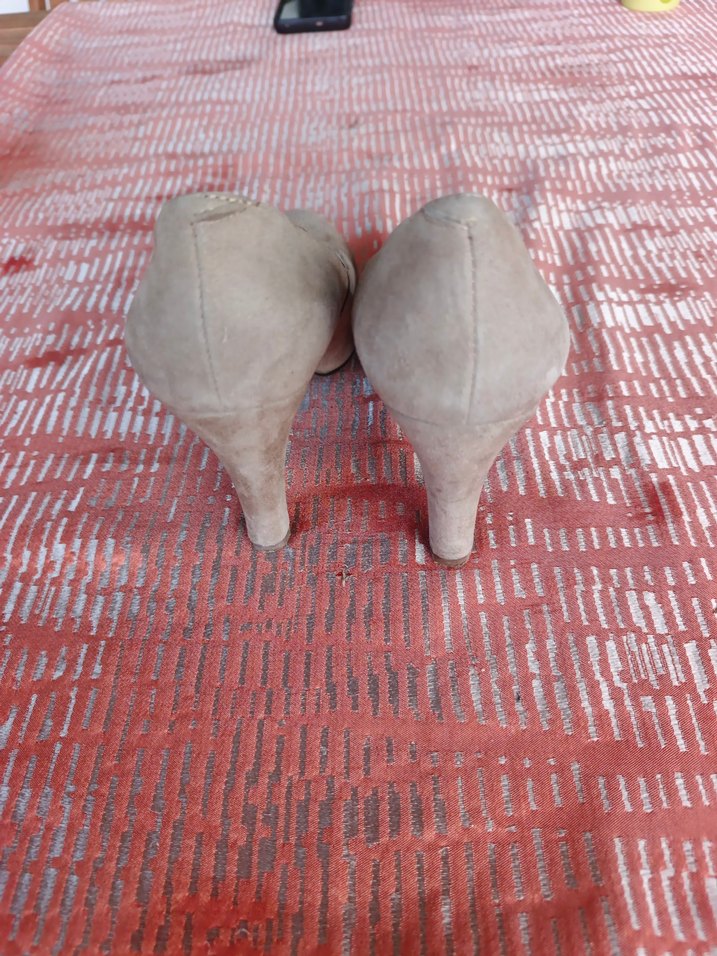 Bej Süet Kadın Topuklu Stiletto - Görsel 3