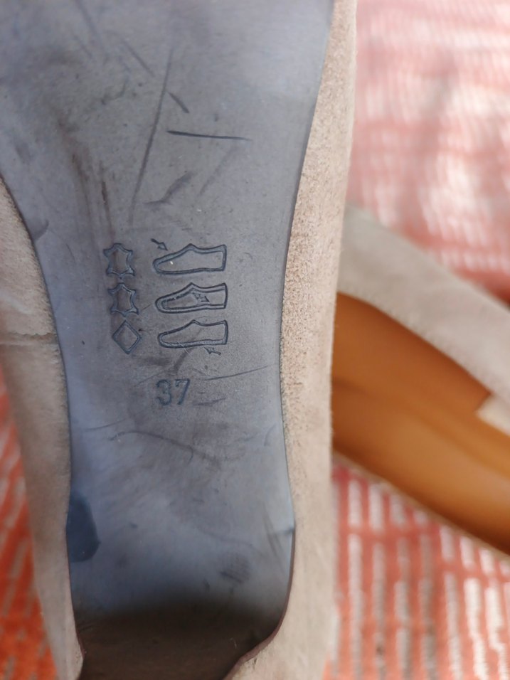 Bej Süet Kadın Topuklu Stiletto - Görsel 5