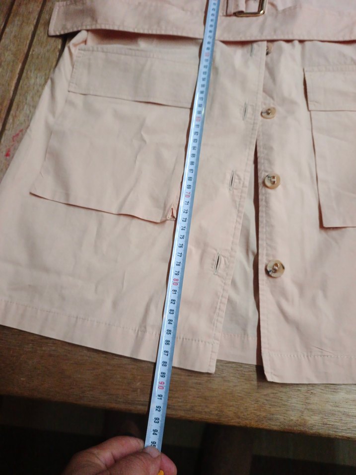 Kadın Bej Kısa Kollu Kemerli Trençkot - Görsel 2