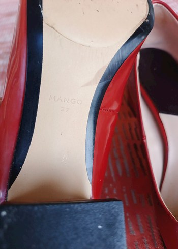Klasik Parlak Kırmızı Kadın Topuklu Ayakkabı - Görsel 5