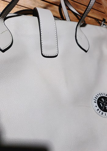 Gri Deri Fermuarlı Kadın Çanta - Görsel 7