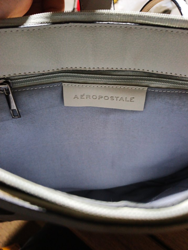 Gri Deri Fermuarlı Kadın Çanta - Görsel 5